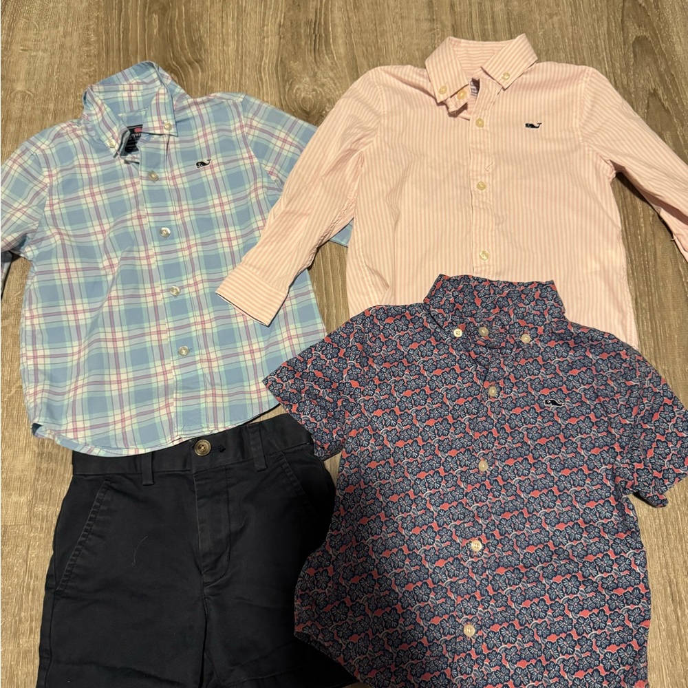 Vineyard Vines Kids' Plaid and Striped Shirt Set